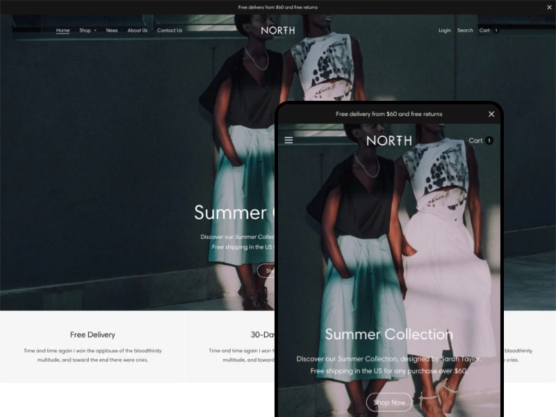 Shopify官方主题-North-服装、家居、饰品