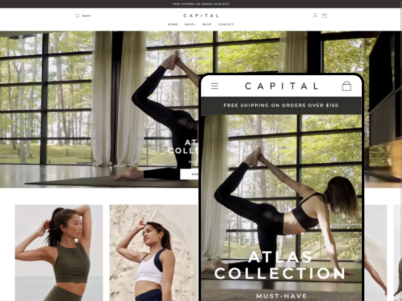 Shopify官方主题-Capital-瑜伽、服装、珠宝