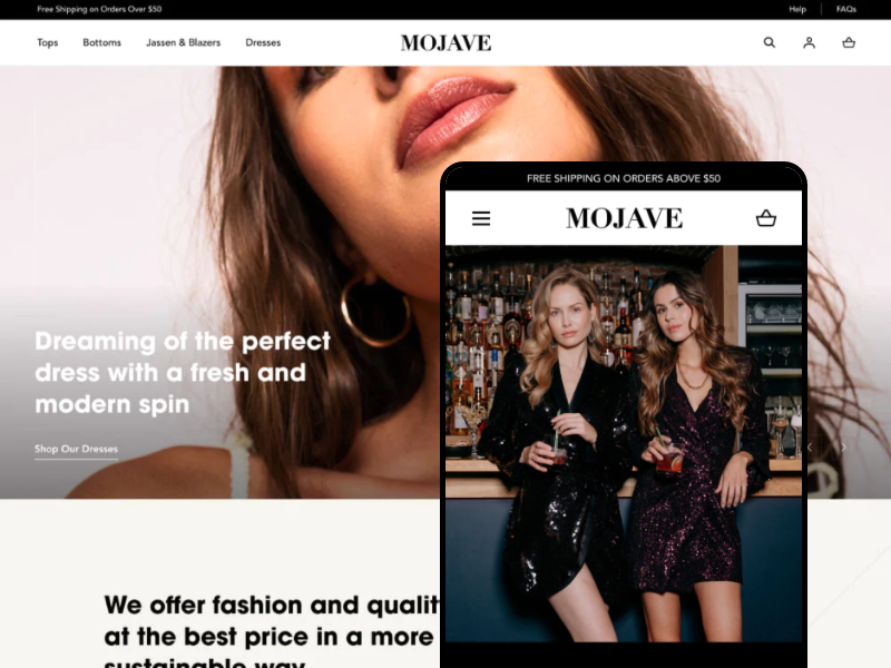 Shopify官方主题-Mojave-服装、化妆品
